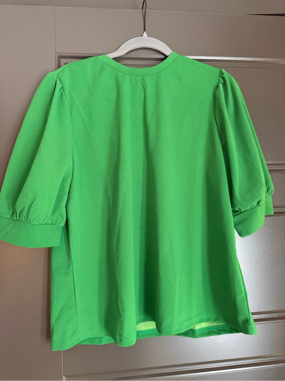 Classic Puff Sleeve Top in Bright Green